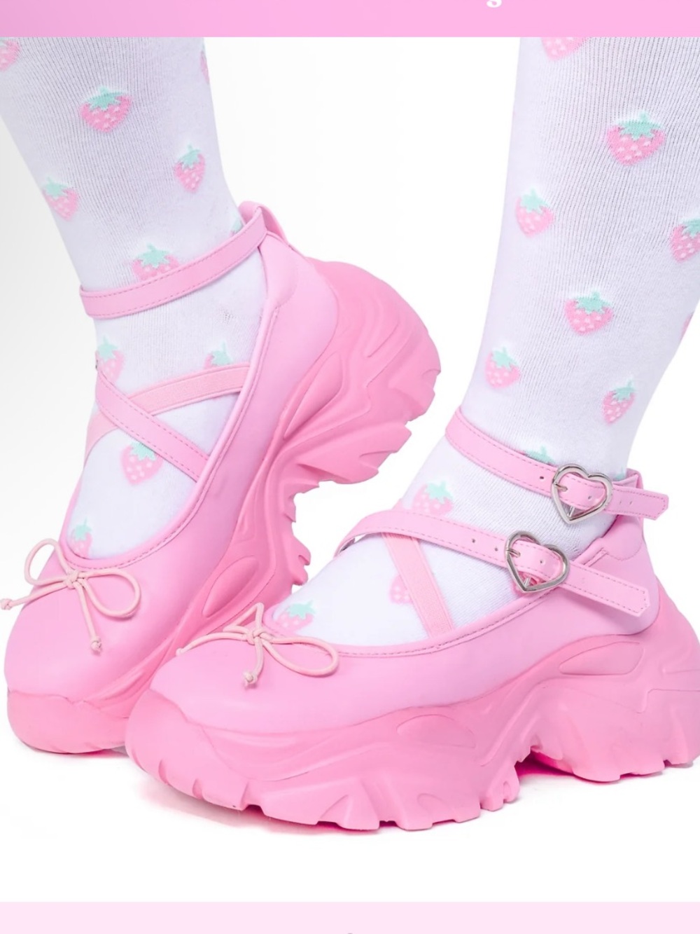 Pink Platform Mary Jane Sneakers for Women